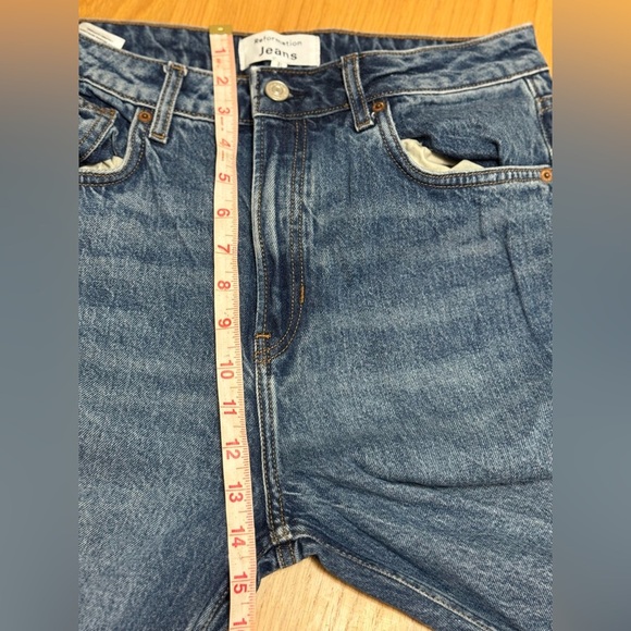 Reformation Slim Straight Cropped Jeans Women’s Size 31 High Rise Organic Cotton - Picture 11 of 13